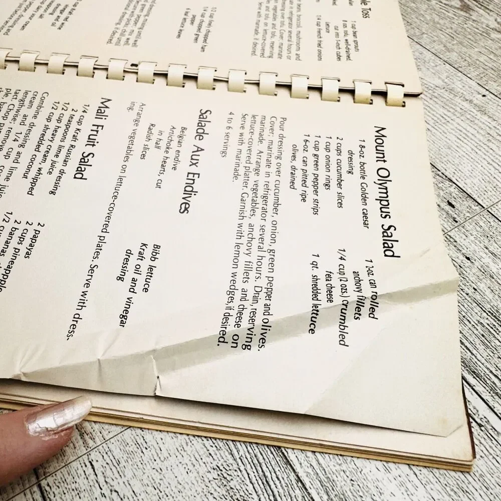 Salads From Beginning to Endive Vtg 1980 by Kraft Kitchens Comb‎ Spiral Cookbook